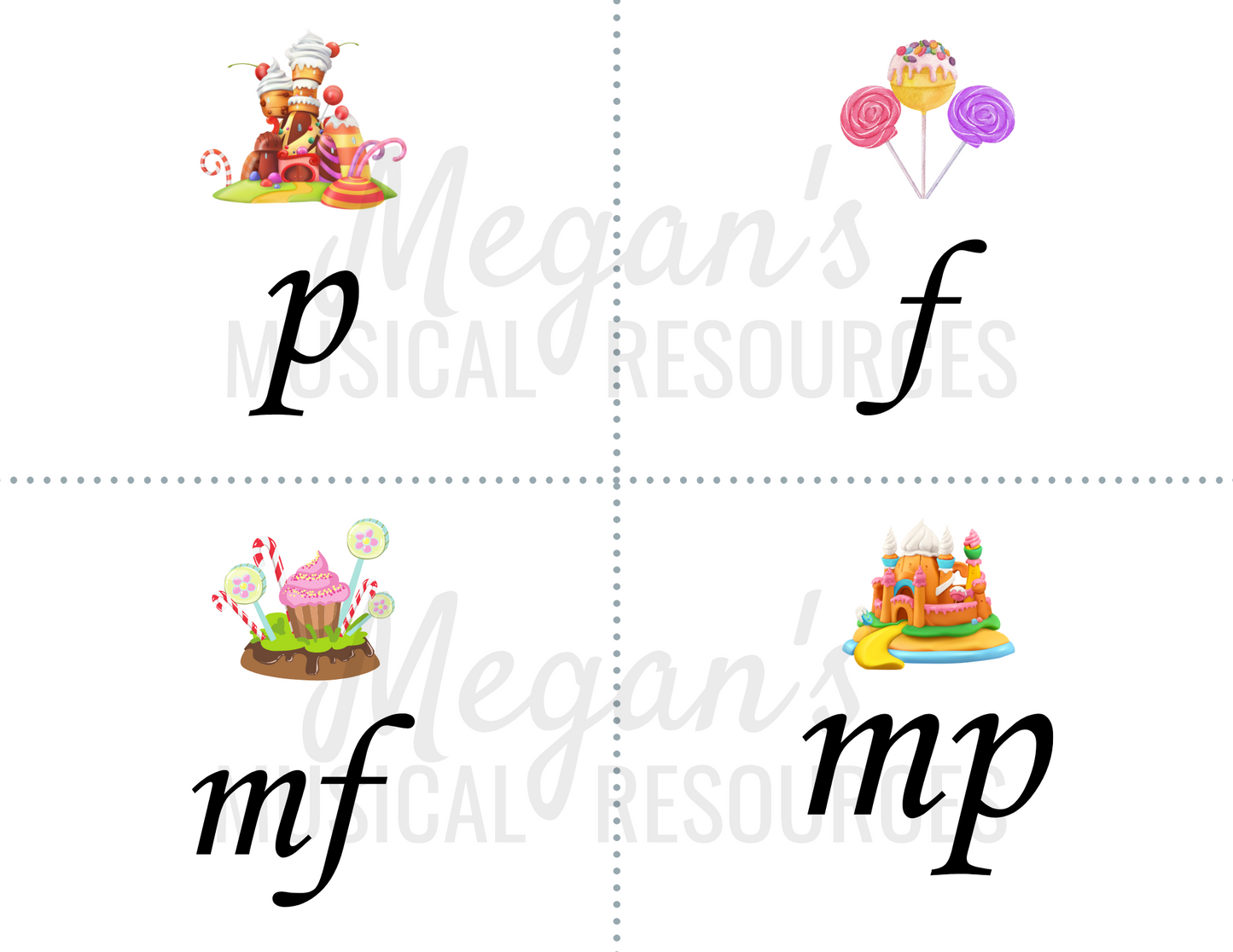 Musical Candy-Themed Flashcards Supplement