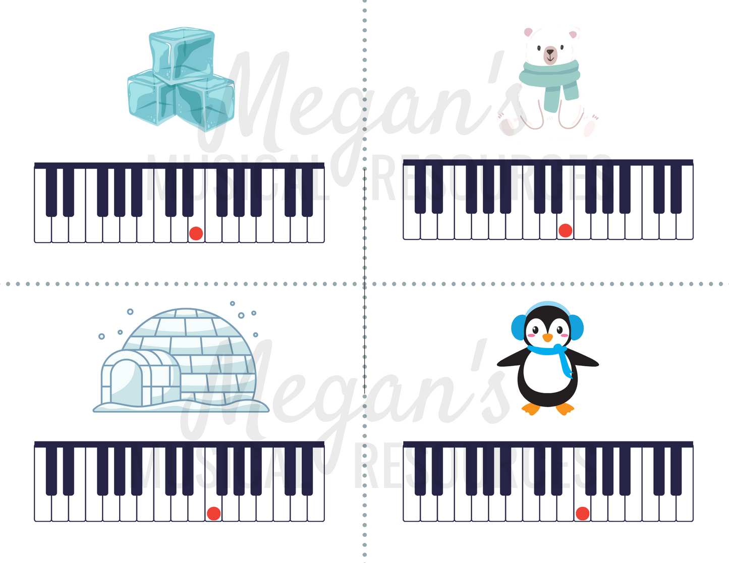 "Don't Break the Ice" Game Musical Flashcards Printable Supplement