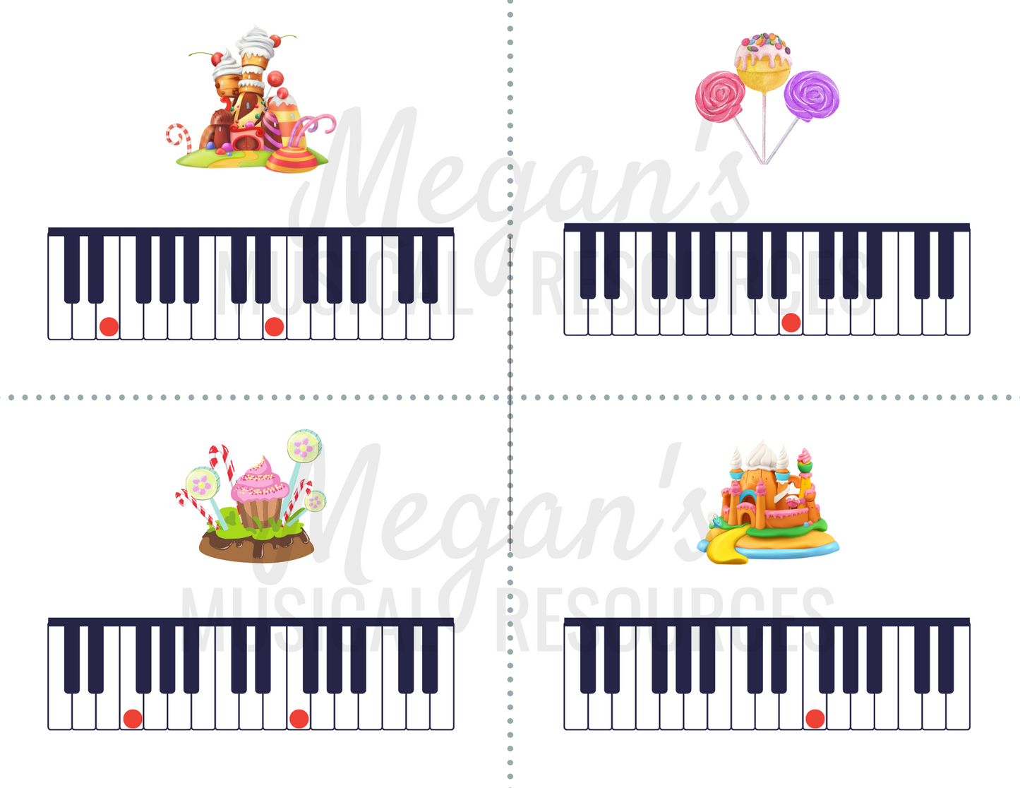 Musical Candy-Themed Flashcards Supplement