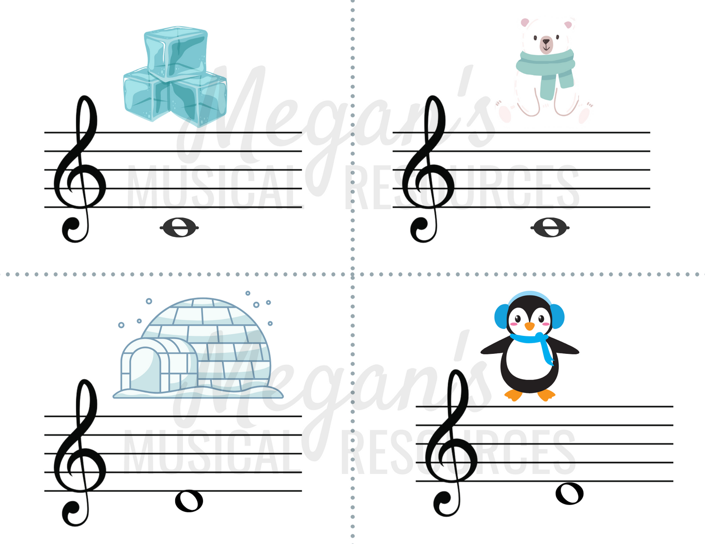 "Don't Break the Ice" Game Musical Flashcards Printable Supplement
