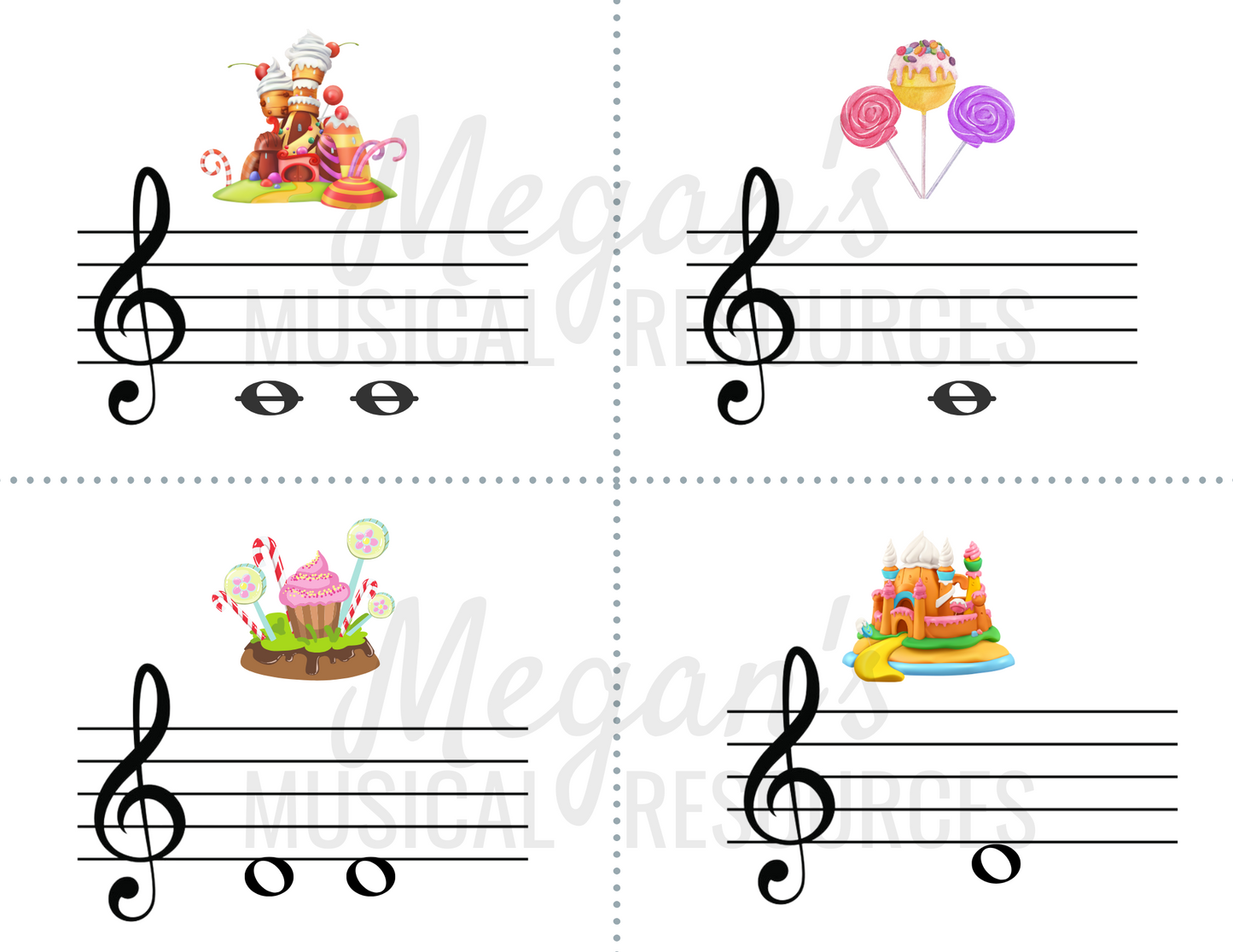 Musical Candy-Themed Flashcards Supplement