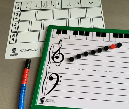E-Z Notes Magnetic Staff Board with Fit-a-Rhythm Insert