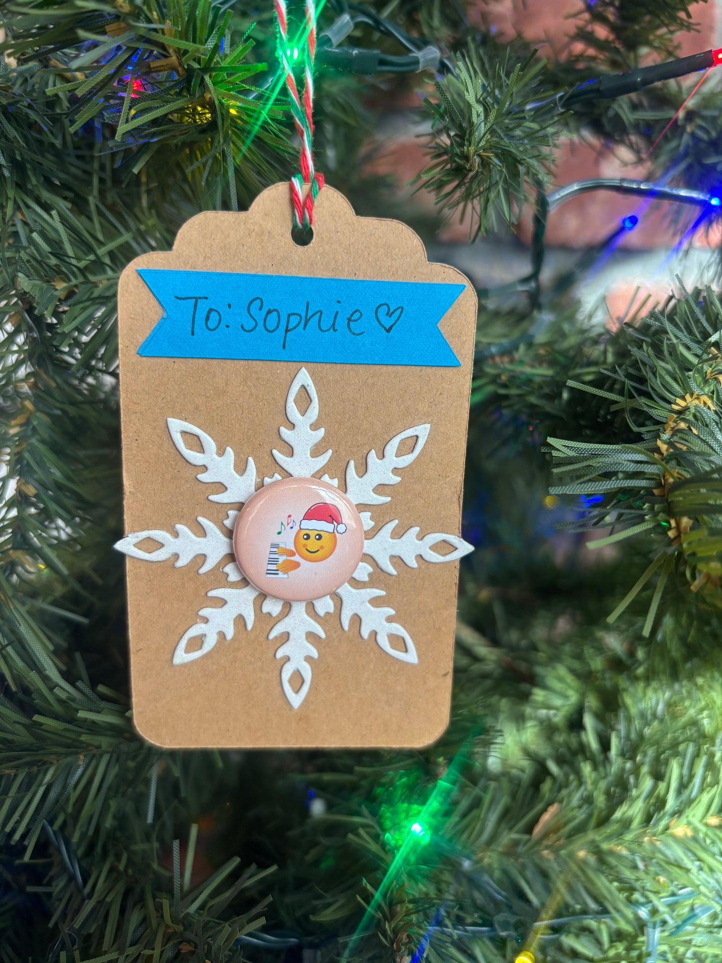 Handmade Holiday Gift Tags with Piano Progress Pins - Set of 10 tags