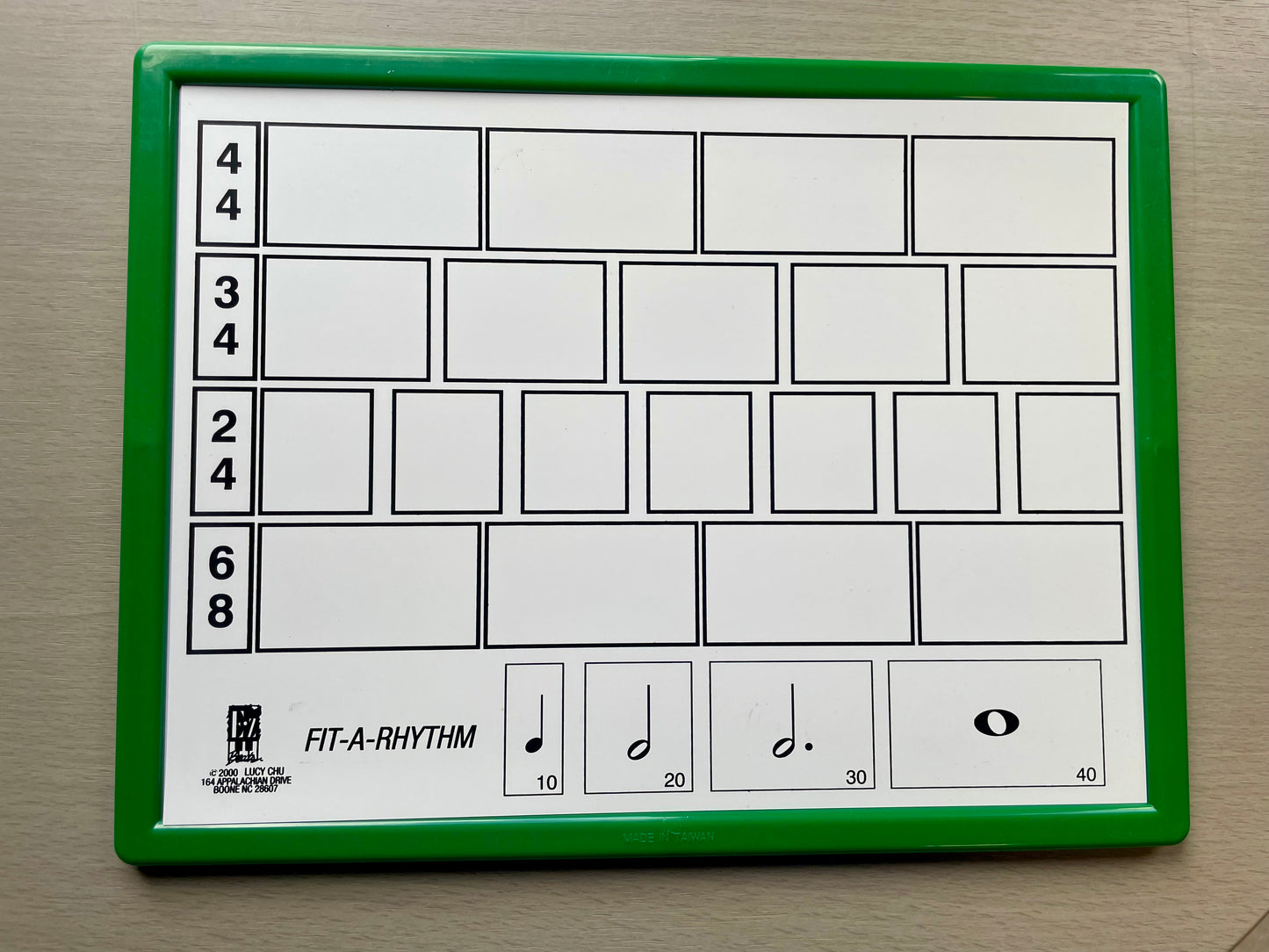 E-Z Notes Magnetic Staff Board with Fit-a-Rhythm Insert