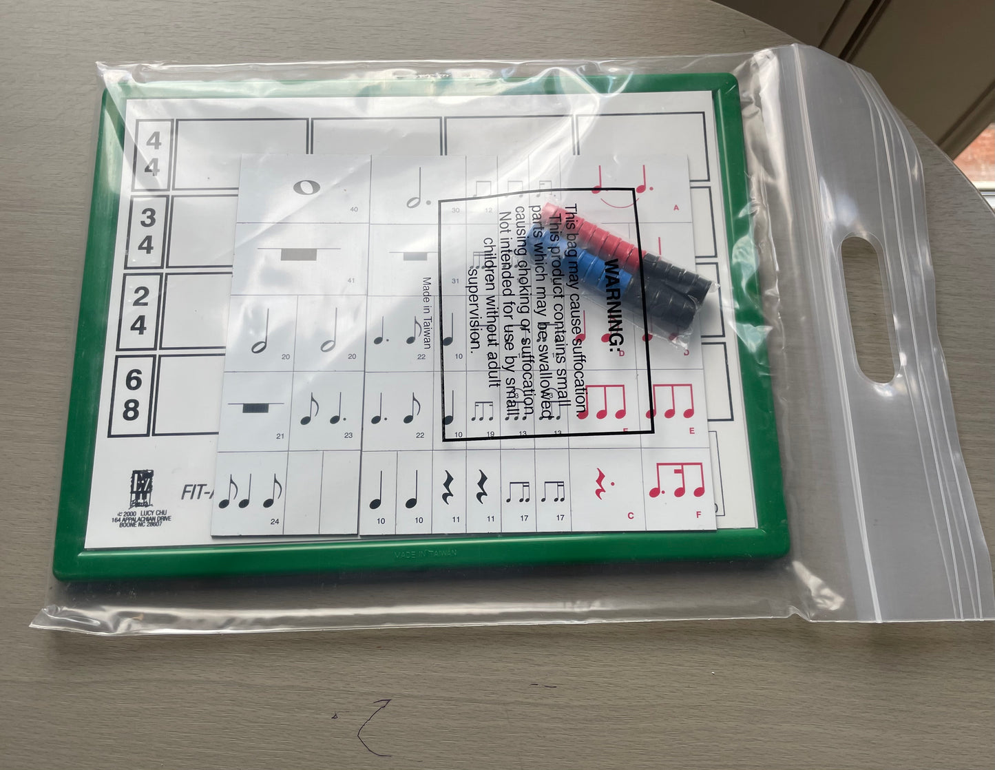 E-Z Notes Magnetic Staff Board with Fit-a-Rhythm Insert