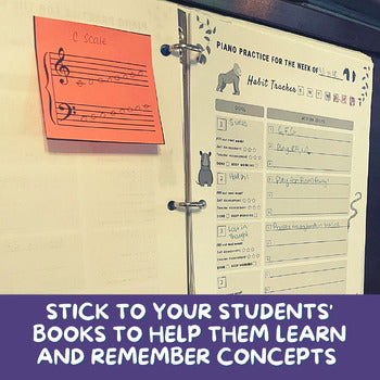 Piano Clefs/Keys Sticky Note Templates