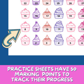 Piano Practice Repetition Counting Sheet - Cupcake Theme
