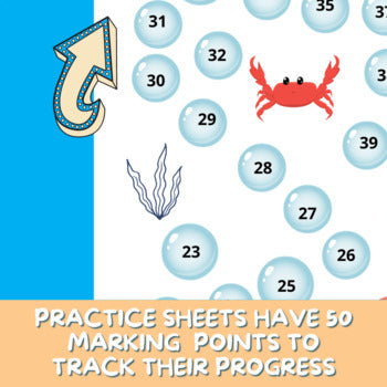 Piano Practice Repetition Counting Sheet - Mermaid Theme