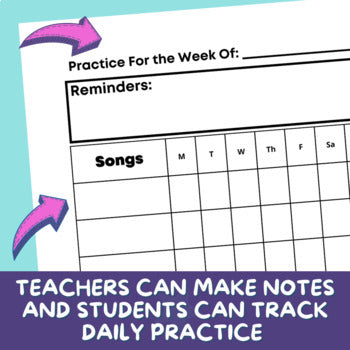 "The Original" Piano Lesson Assignment Sheet