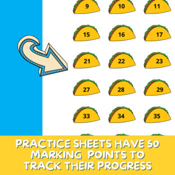Piano Practice Repetition Counting Sheet - Taco Theme