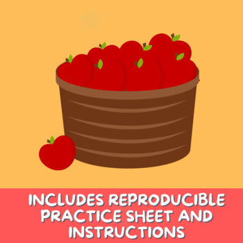 Piano Practice Repetition Counting Sheet - Apple Theme