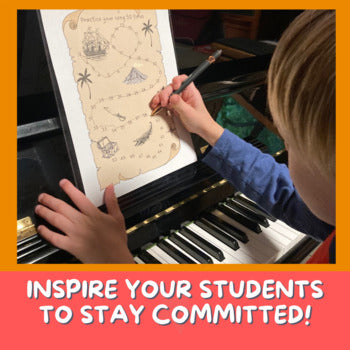 Piano Practice Repetition Counting Sheet - Apple Theme