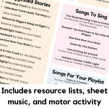 Storytime Plan - Transportation