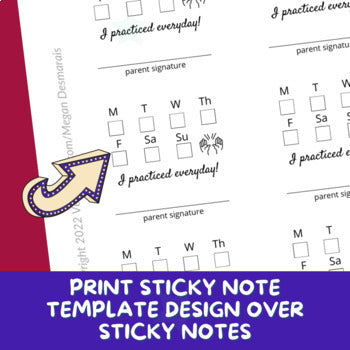 Practice Incentive and Assignment Log Sticky Notes