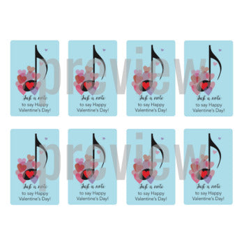 Printable Valentine's Day Card - Music Theme