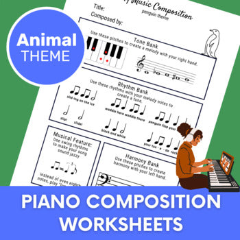 Piano Composition Worksheets - Animal Theme