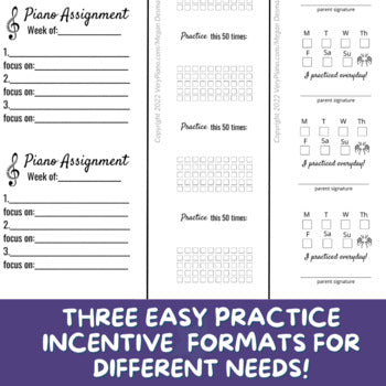Practice Incentive and Assignment Log Sticky Notes