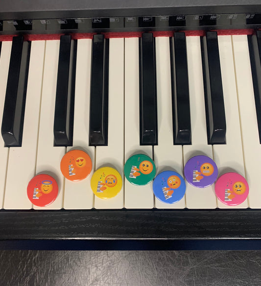 Piano Progress Pins - "Emojis" set - 50 Buttons