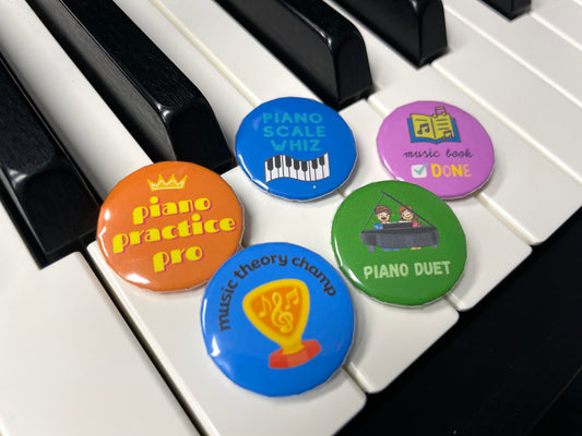 Piano Progress Pins - "Piano Achievement" set - 50 Buttons