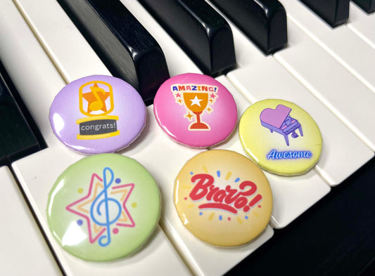 Piano Progress Pins - "Encouragement" set - 50 Buttons