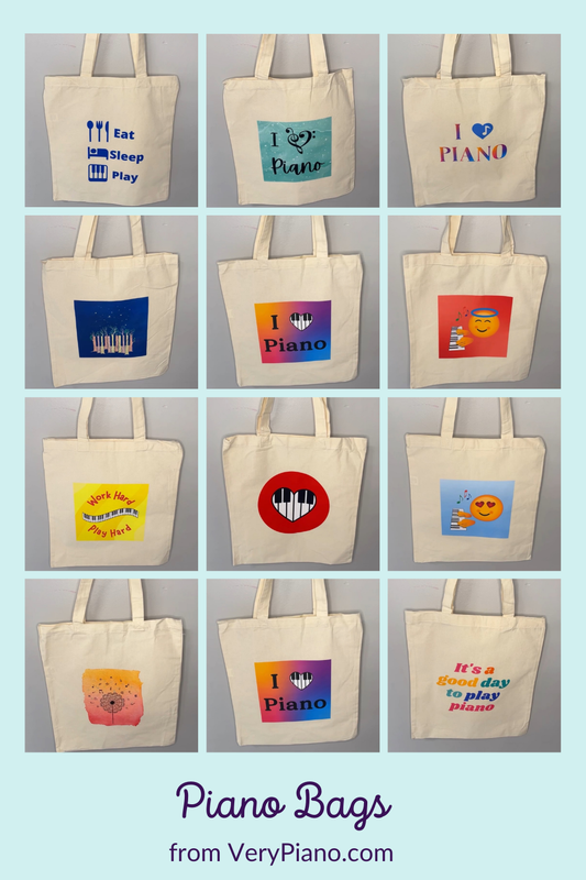 Set of 10 Piano Tote Bags - Mix and Match