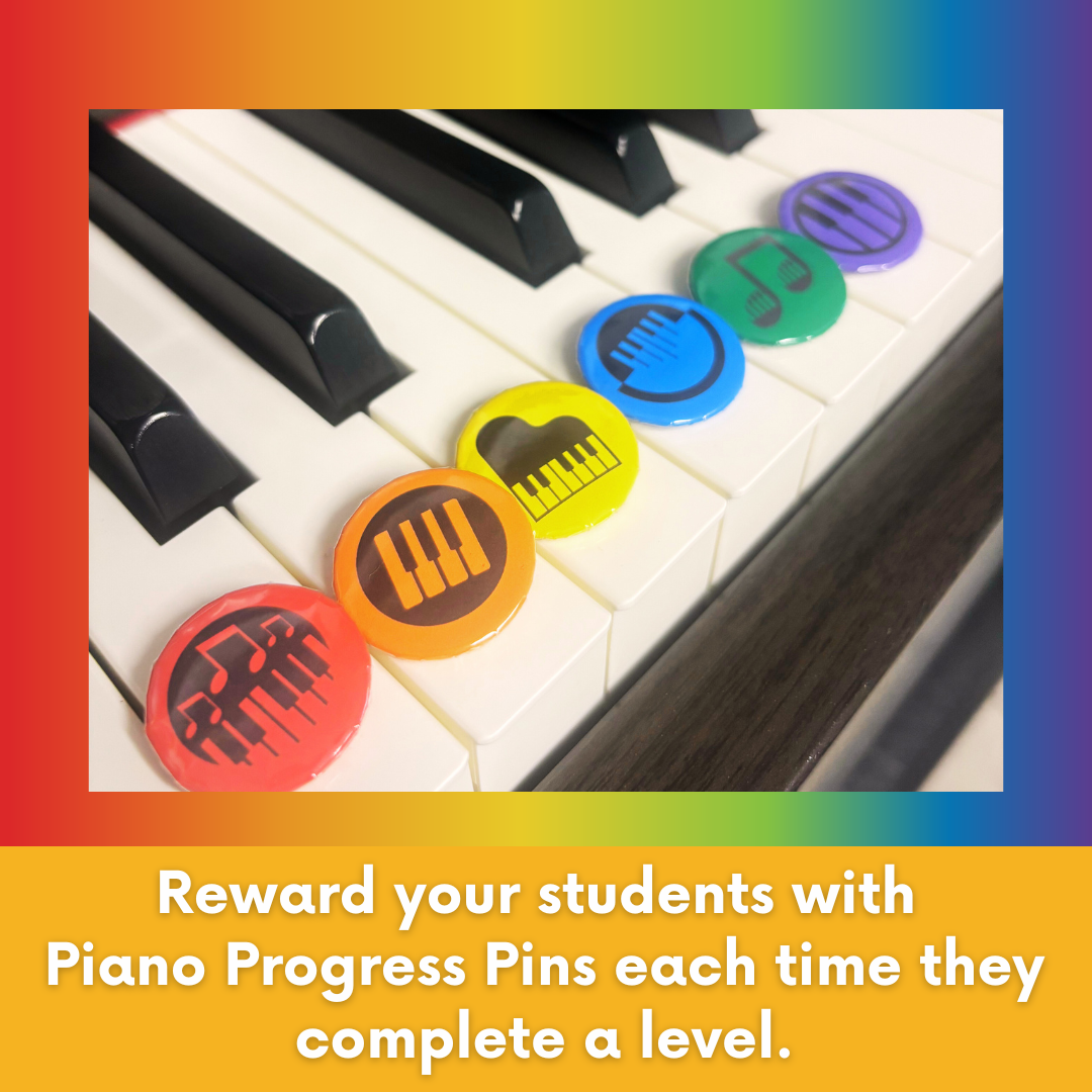 Piano Progress Pins: E-Z Piano Milestones Curriculum Planner