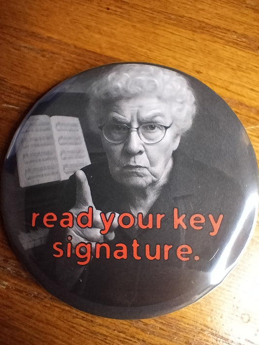Piano Teacher Pins - "read your key signature"