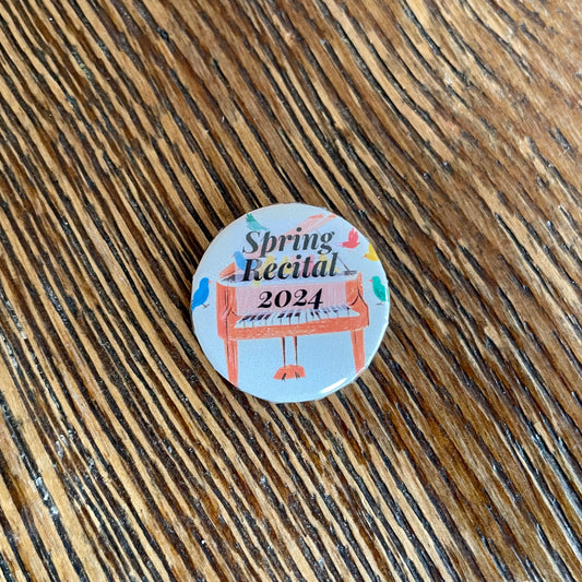 Piano Progress Pins - “Spring Recital (Date)” - 25 Buttons