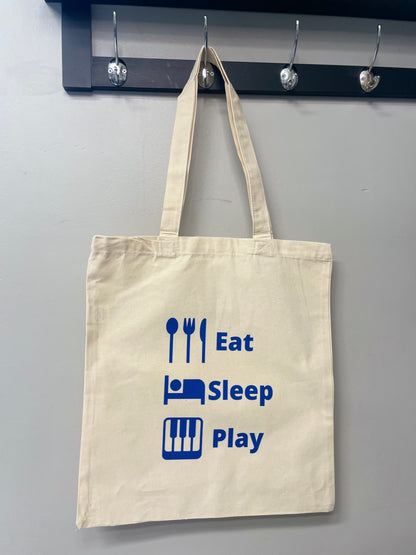 Piano Tote Bag - "Eat Sleep Play"