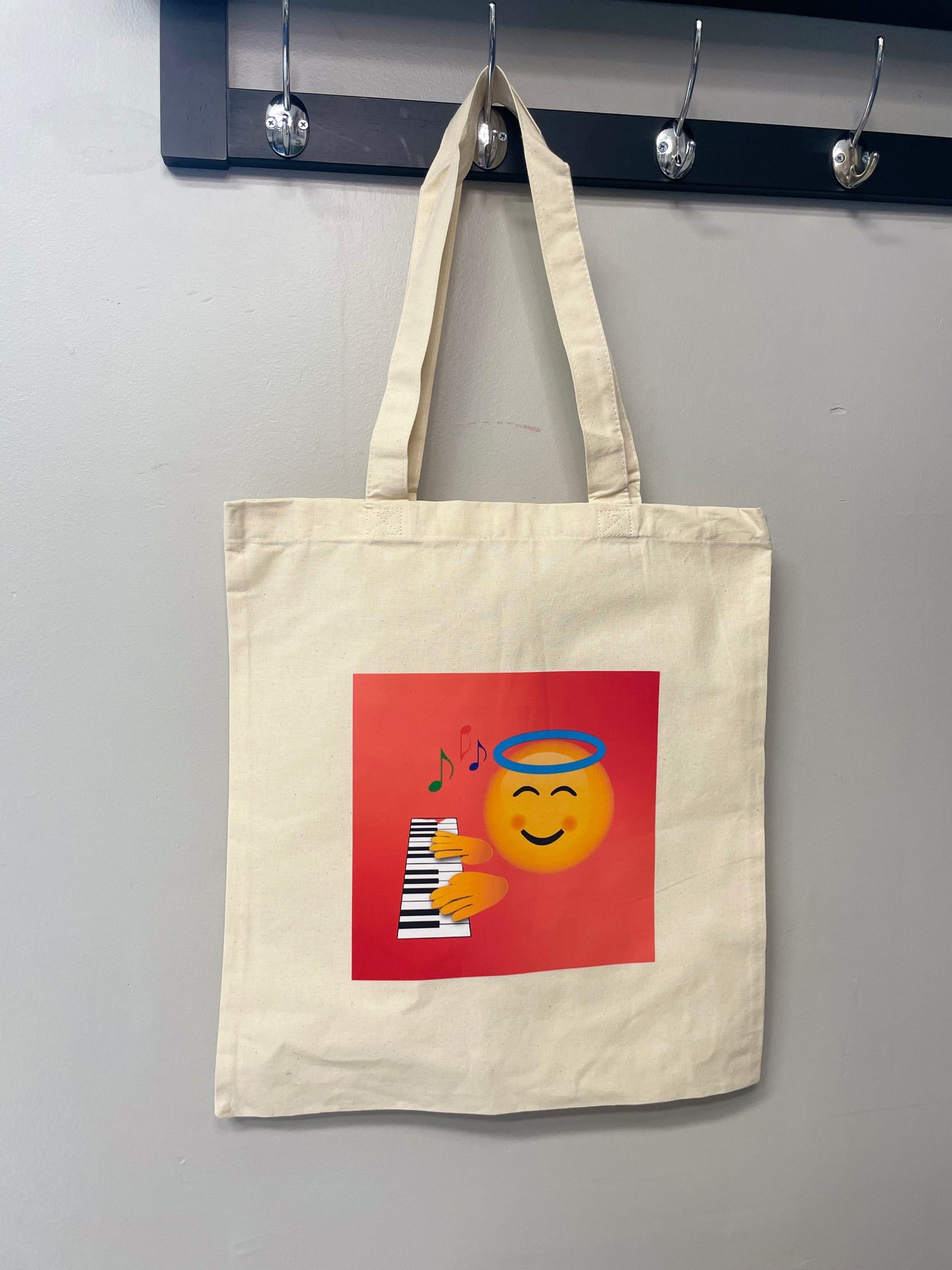 Piano Tote Bag - Piano Emoji: Angelic