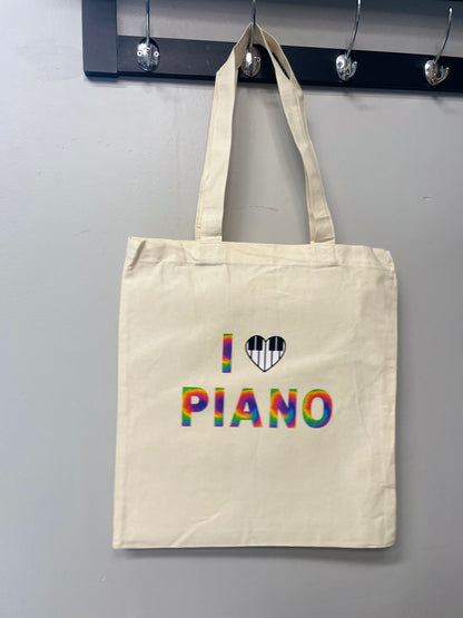 Piano Tote Bag - "I Love Piano"