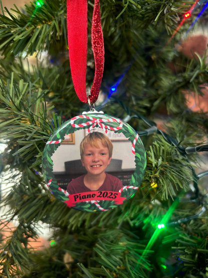Custom Piano Student Photo Ornament