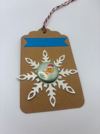 Handmade Holiday Gift Tags with Piano Progress Pins - Set of 10 tags