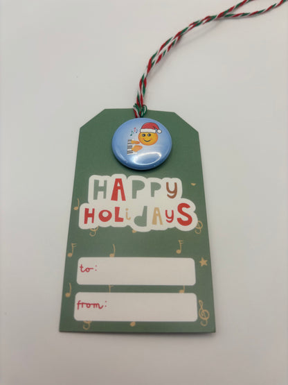 Holiday Gift Tags With Pins For Piano Students - Set of 10