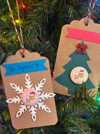 Handmade Holiday Gift Tags with Piano Progress Pins - Set of 10 tags