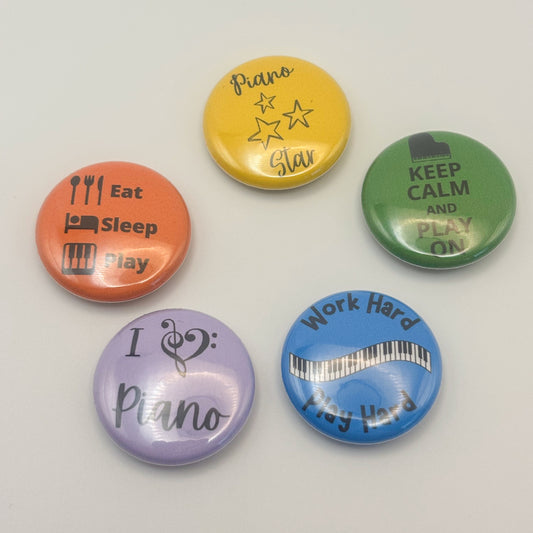 Piano Progress Pins - "Piano Fan" Set Of 50 Pins