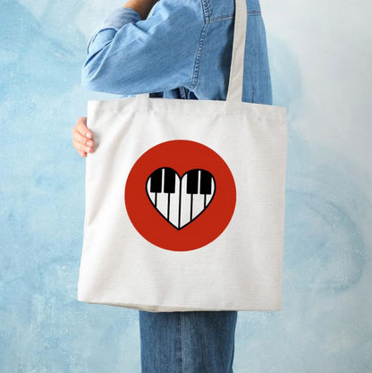 Piano Tote Bag - Piano Heart