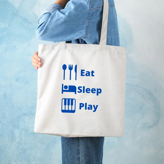 Piano Tote Bag - "Eat Sleep Play"