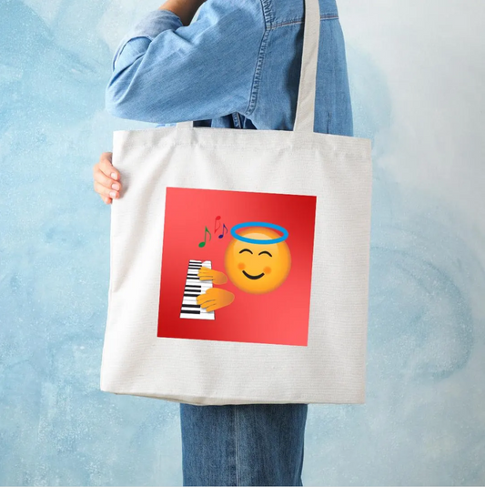 Piano Tote Bag - Piano Emoji: Angelic