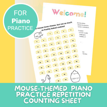 Piano Practice Repetition Counting Sheet - Mouse Theme
