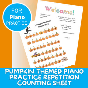 Piano Practice Repetition Counting Sheet - Pumpkin Theme
