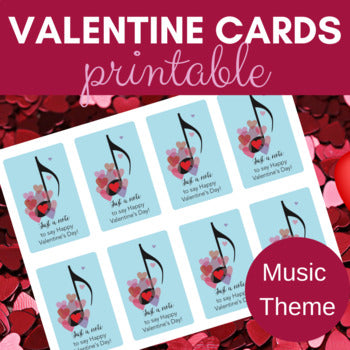 Printable Valentine's Day Card - Music Theme