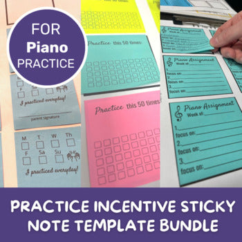 Assignment Sticky Note Practice Incentive and Assignment Log Sticky Notes – Very Piano