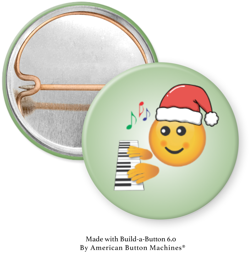 Holiday Piano Progress Pins - Santa Emoji Pins - Set of 25