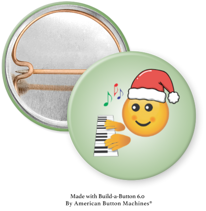 Holiday Piano Progress Pins - Santa Emoji Pins - Set of 25