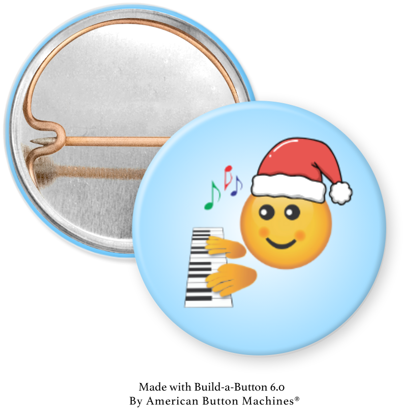 Holiday Piano Progress Pins - Santa Emoji Pins - Set of 25