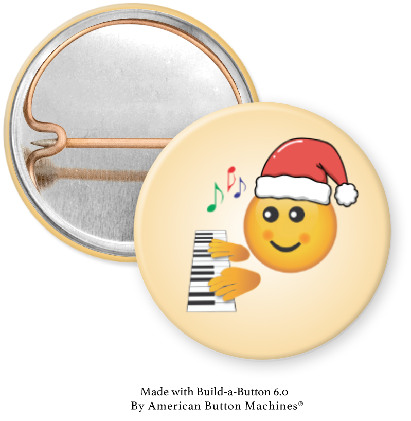 Holiday Piano Progress Pins - Santa Emoji Pins - Set of 25